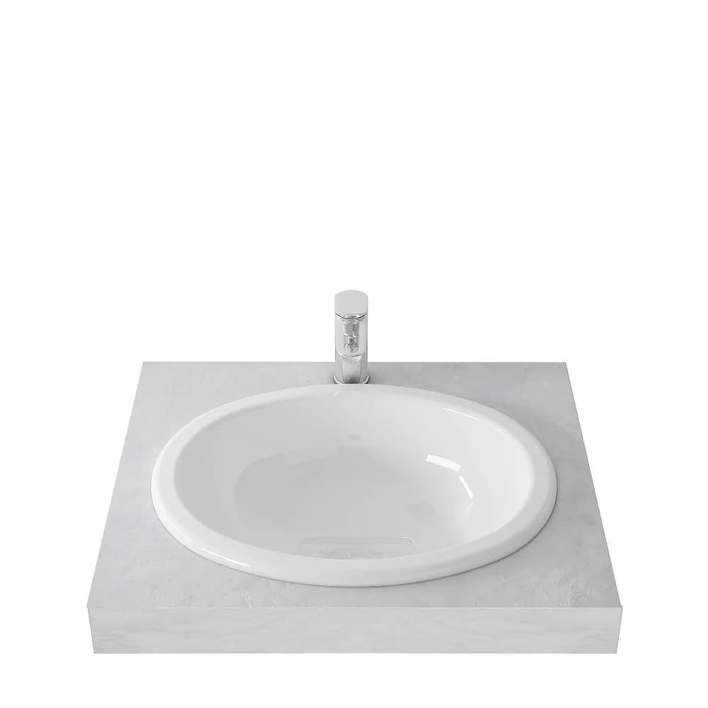 TOTO LW565 WHITE Self Rimming Lavatory(445x366 mm)