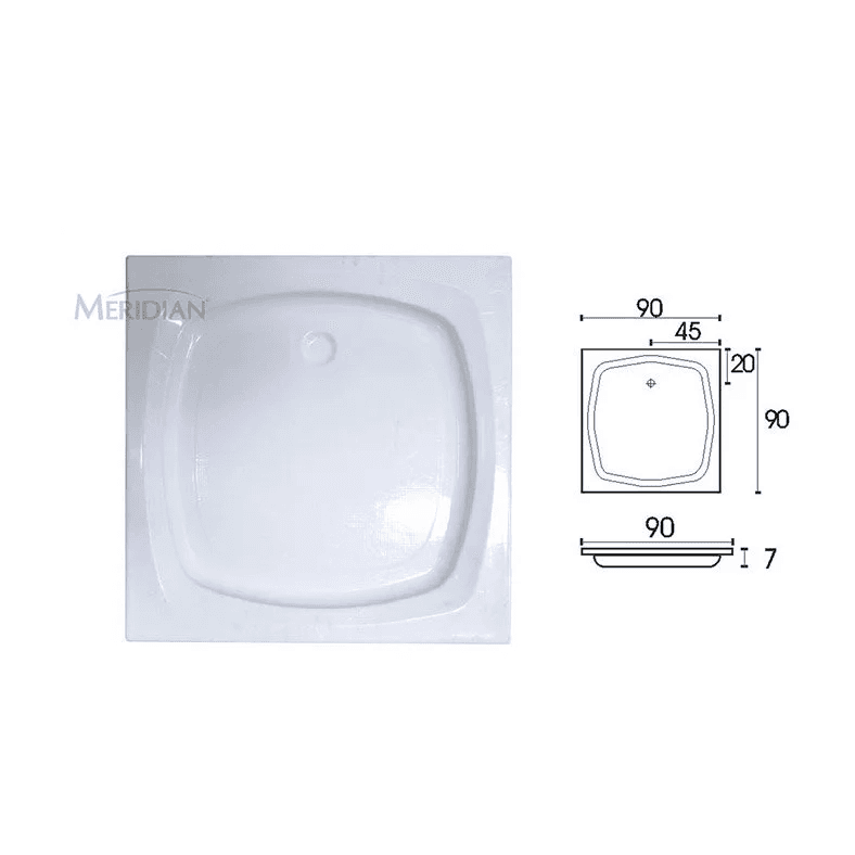 MERIDIAN SHOWER TRAY DIAMOND ACRYLIC CRISTAL