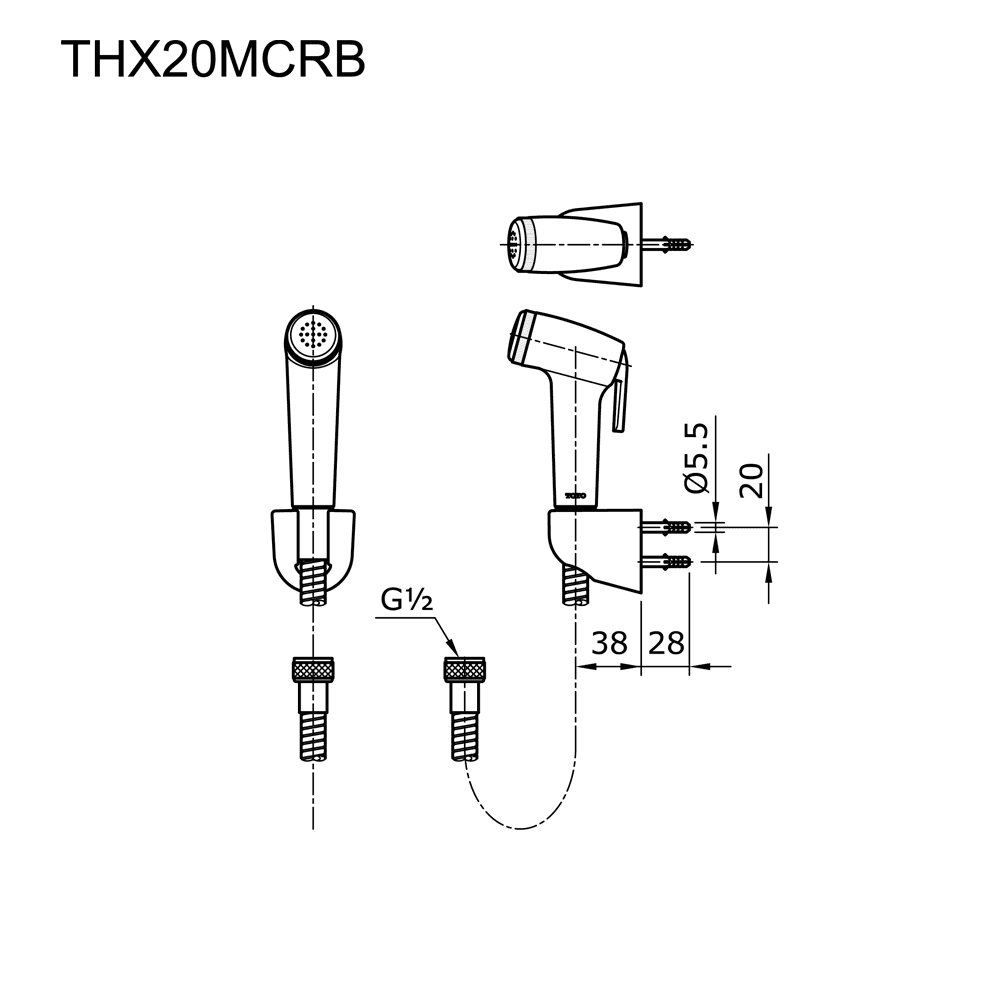 TOTO THX20MCRB TOILET SHOWER CHROME