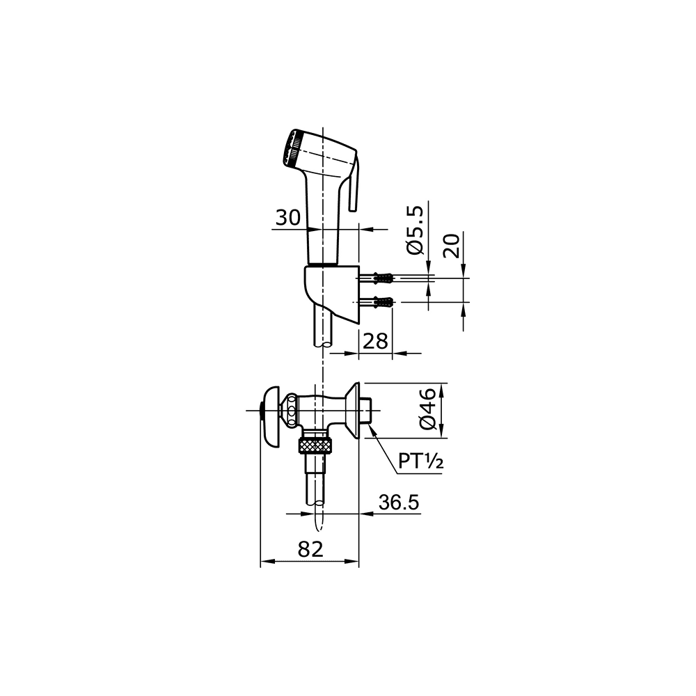 TOTO TX403SB W WHITE TOILET SHOWER+STOPKRAN