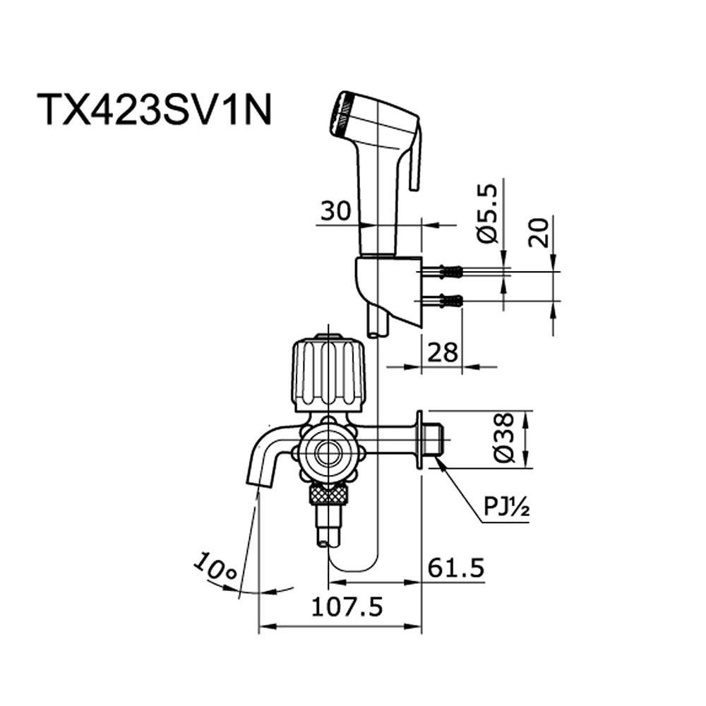 TOTO TX423SV1N PIV TOILET SHOWER+KRAN CABANG